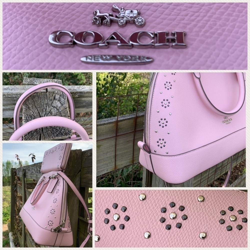 Coach 37238 Pink Rivets Studded Dome Waller and Sierra Bag - Picture 7 of 9